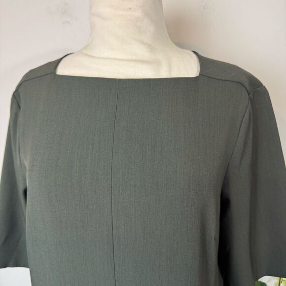 M.M. Lafleur Emily Dress in Olive Recycled WonderTex | Size 12 - Picture 2 of 13